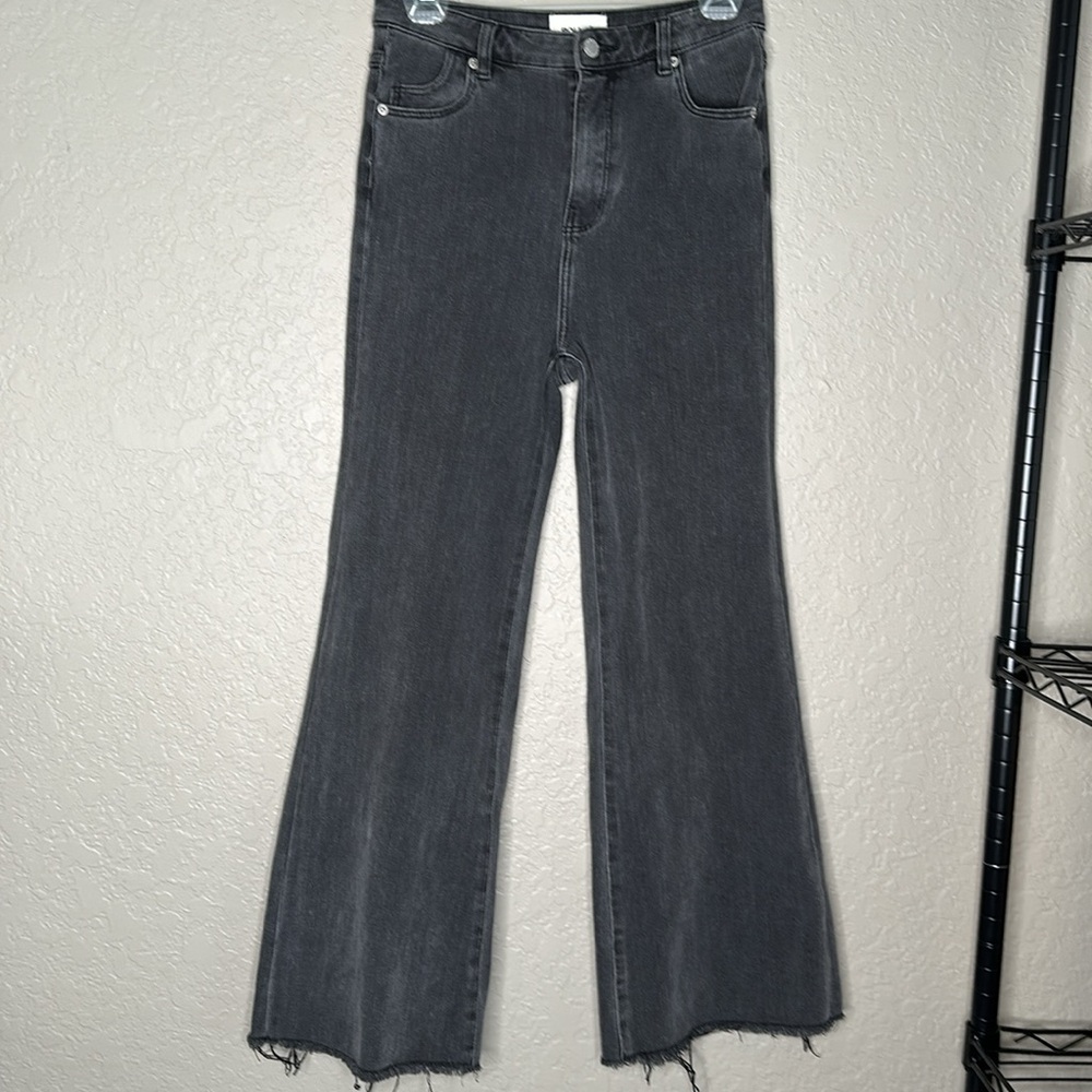 Rollas Eastcoast Flare Wide Leg Crop Jeans Womens Vintage Washed Black - Picture 5 of 13